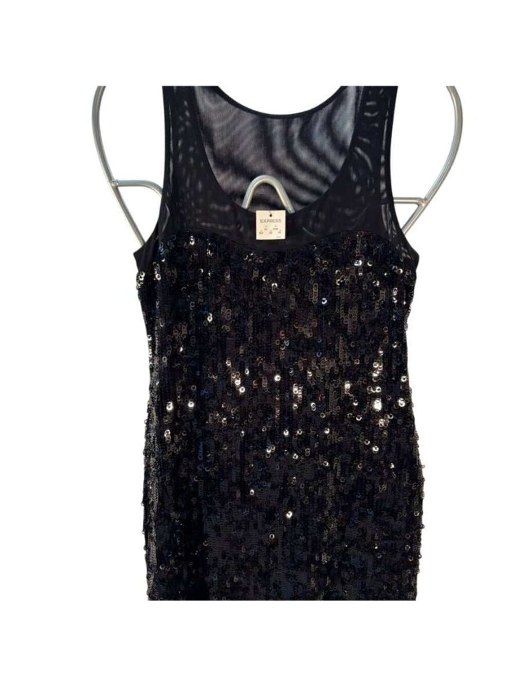 Black Y2k Inspired Sequin Sleeveless Mini Dress By Express S